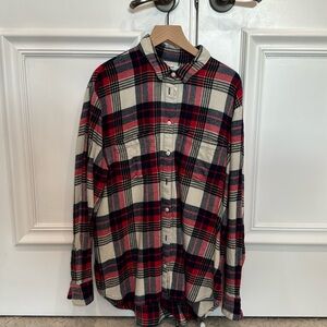 Madewell Classic Flannel Ex-boyfriend button down shirt Size M